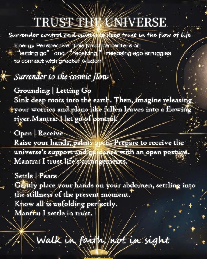 Trust the Universe Candle - Anxiety Relief, Self Care Gift, Meditation, Spiritual Gift, Crystal Candle, Opium Scent (8oz)
