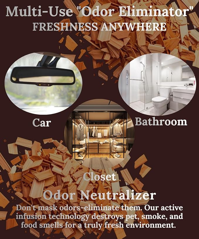 Hanging Air Freshener Car Diffusers - Long Lasting Scent, Odor Eliminator, Home Essentials, Fresh car fragrance diffuser - 3 Pack- Teakwood and Mahogany