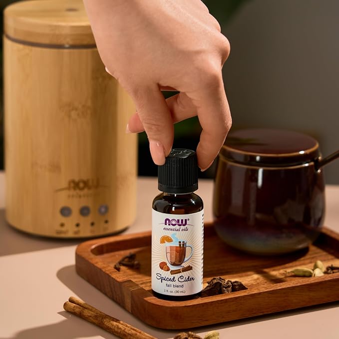 NOW Foods Essential Oils, Spiced Cider Oil Blend, Citrus Spice Scent With Warm and Comforting Attributes, 1-Ounce