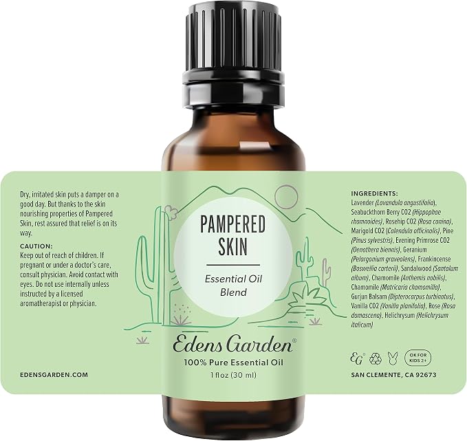 Edens Garden Pampered Skin Essential Oil Blend- 100% Pure Premium Grade, Undiluted, Natural, Therapeutic, Aromatherapy, The Best for Skin, Face, Kid Safe 30 ml (1 fl oz)
