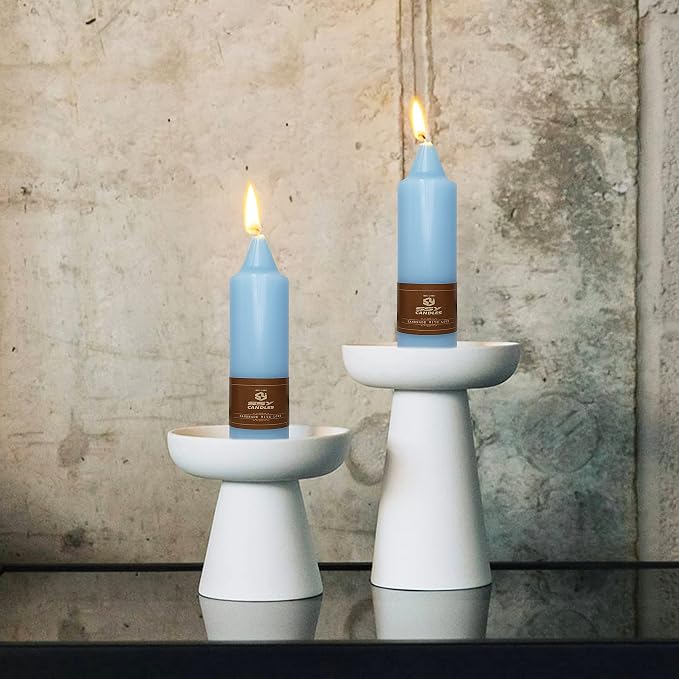 5 Inch Short Taper Candles Blue 4 PCS Handmade Candle for Dinner Household Wedding Party Home Décor Candlesticks