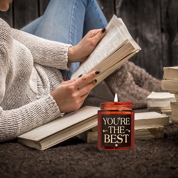 You're The Best Candle - Gifts for Men Dad Husband Boyfriend - Birthday Gifts for Women Sister Daughter Mom - Thank You Candle for Friends Coworker - Natural Soy Wax Scented Candle for Home