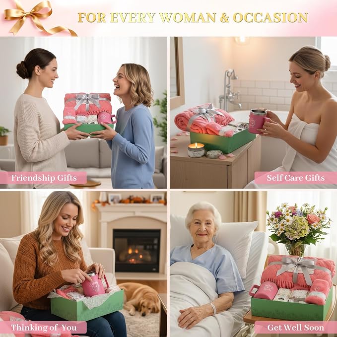 Birthday Gifts for Women Gift Baskets for Women Self Care Spa Gift Set Thinking of You Care Package Get Well Soon Gifts Sympathy Gifts Relaxation Stress Relief Gifts for Mom Sister Friends