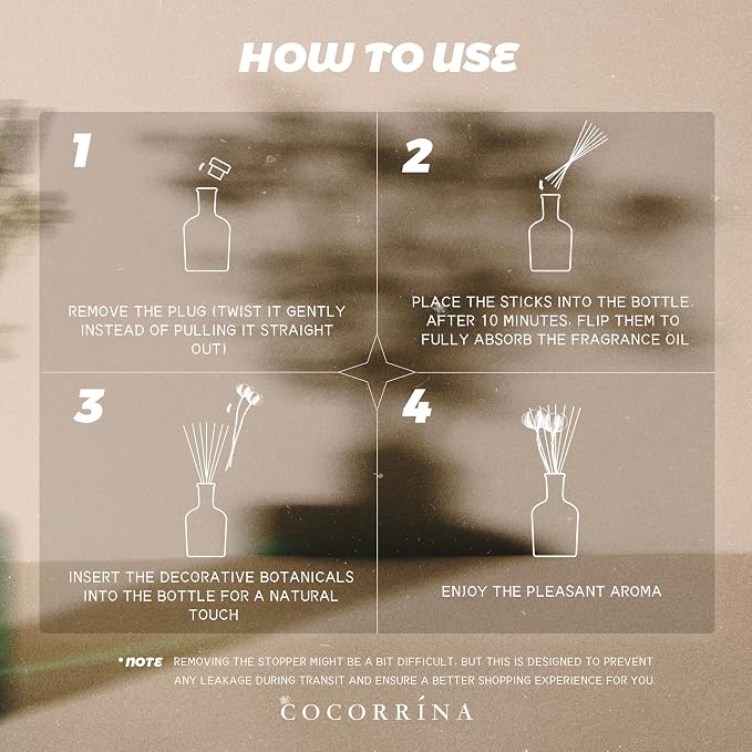 COCORRÍNA Wild Mint & Eucalyptus Reed Diffuser – 6.76 oz Essential Oil with 8 Reeds & Real Eucalyptus Sticks, Home Fragrance for Bedroom or Bathroom Décor