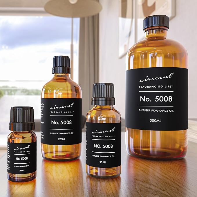 AirScent Diffuser Oil Inspired by Tobacco Vanille Perfume - No. 5008 Perfume Dupe - Fragrance Oil Blend for Ultrasonic and Waterless Diffusers and Crafting - 30 ml, 1 fl oz Glass Bottle with Dropper