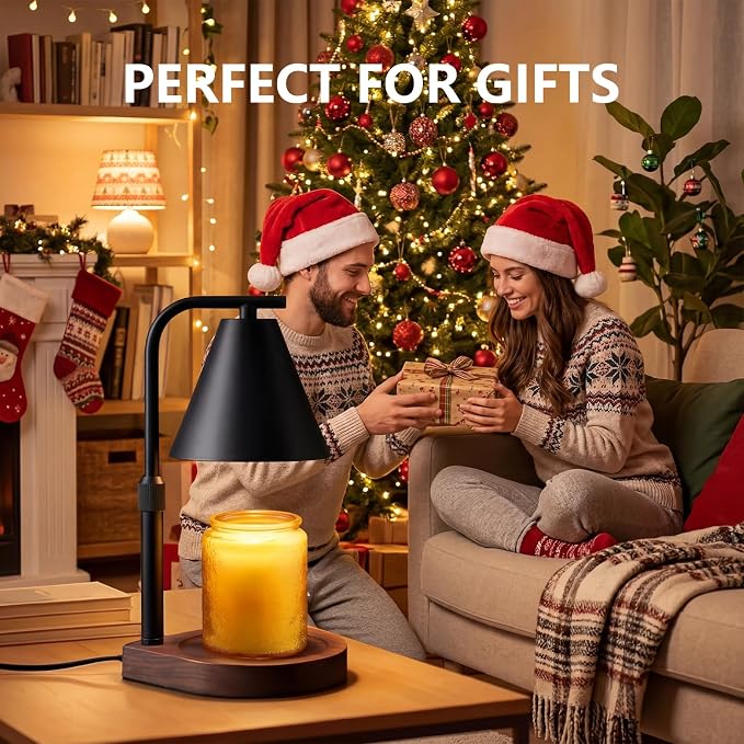 Candle Warmer Lamp with Timer & Dimmer- Electric Wax Melt Warmer with Adjustable Height for Scented Candles, Home Décor Fragrance and House Warming Birthday Gifts for Women Mom