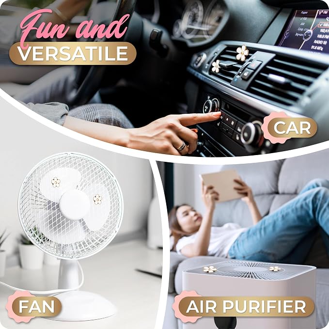 6 Pieces Daisy Car Decoration Flower Air Vent Clip Air Conditioning Outlet Clip Air Freshener Clip Car Interior Decor Charm Colorful Interior Accessories for Girls Women