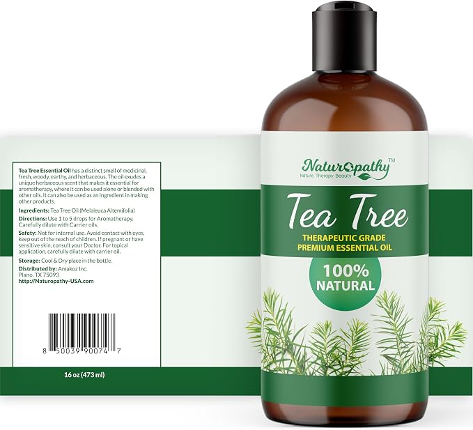 Naturopathy Tea Tree Essential Oil, Therapeutic Grade, Premium Quality Perfect for Aromatherapy (16 fl oz)