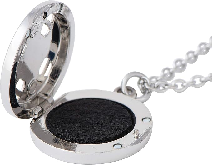 Wild Essentials Celtic Cross Essential Oil Diffuser Nickel Free Alloy Locket Pendant with 24 inch Chain, 6 Refill Pads, Customizable Color Changing Perfume Jewelry for Aromatherapy