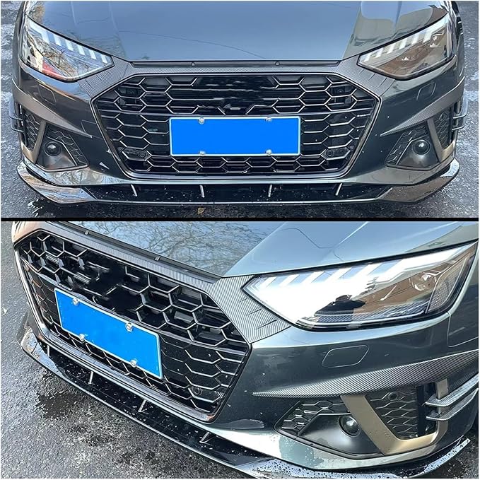 For Audi A4 S4 B9 TDI Sedan/Avant 2020 2021 2022 2023 2024 Front Bumper Lip Splitter Spoiler Diffuser Body Kit Cover(Glossy Black)