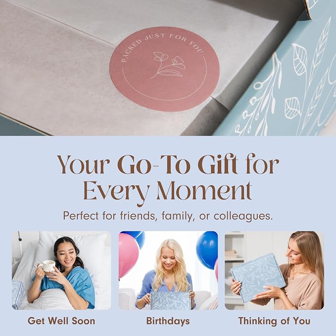 Unboxme Thank You Gift Box for Women - Cozy Appreciation Set with Socks, Mug, Organic Lemon Ginger Tea, Candle & Card, Thank You Gift Baskets For Women