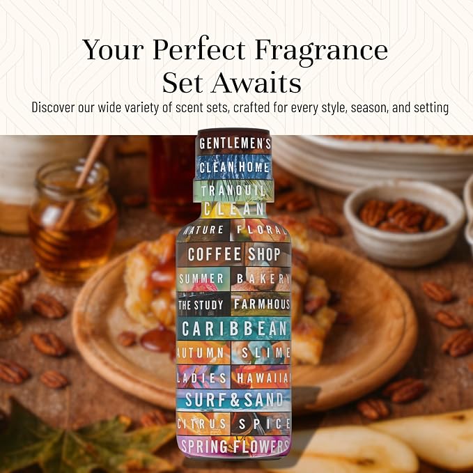 P&J Fragrance Oil Farmhouse Set | Old Books, Butterscotch, Honey, Warm Vanilla Sugar, Pecan Pie, Maple Syrup Candle Scents for Candle Making, Freshie Scents, Soap Making Supplies