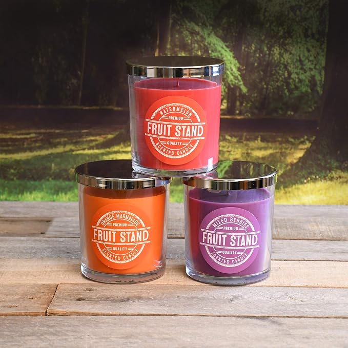 Lumabase Scented Wax Candles, Fruit Stand Collection - Set of 3