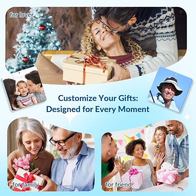 Custom Air Fresheners with Picture for Car | Personalized Photo Gifts; Double-Sided Print; Hanging Ornament; Scent Choice Available; Square Shape