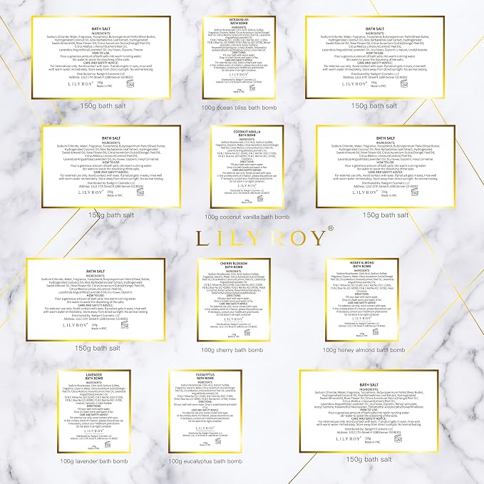 Luxurious Mothers Day Gifts for Women15-Piece Floral 6 x 150g Bath Salt & 6 x 100g Bath Bomb Gift Set for Christmas Gifts, Bath & Body Gift Set for Women, Self Care Kit Elegant Box | Birthday Gift