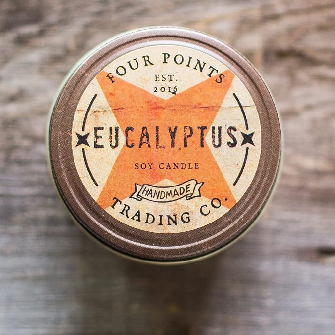 Eucalyptus 4 Oz Scented Soy Aromatherapy Candle w/Jar