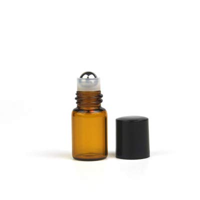 25 Pack Amber Glass Roll On Bottles for Essential Oils,Empty Glass Vial with Stainless Steel Roller Balls Perfume Aromatherapy Travel Roll On Container Lip Gloss (2ml)