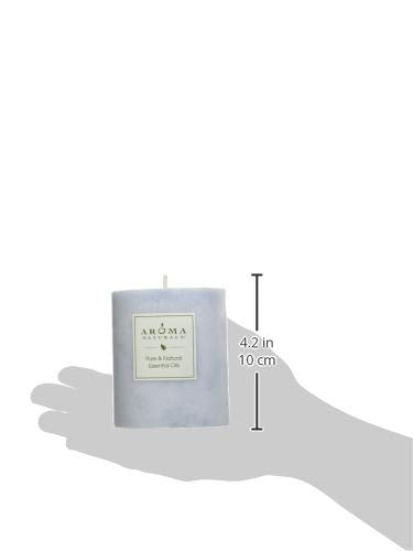 Aroma Naturals Lavender Essential Oil Blue Scented Pillar Candle, Tranquility, 3 inch x 3.5 inch