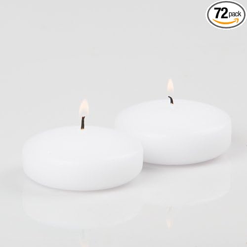 72 White Richland Floating Candles 3"