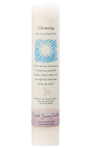 CRYSTAL JOURNEY Cleansing Pillar Candle, 8 OZ