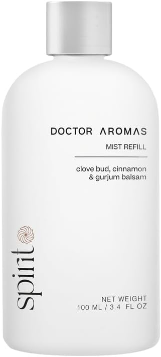 Doctor Aromas Oil Diffuser Essential Oil Blend Refill – Premium Aromatherapy & Home Fragrance, Scent of Clove Bud, Cinnamon & Gurjum Balsam, 3.4 fl oz (100 ml) (Spirit)