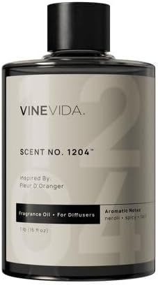 VINEVIDA [16 Fl Oz] Scent NO. 1204 Fragrance Oil for Cold Air Diffusers, Aromatic Notes of Bergamot, Citrus & White Florals Essential Oils for Diffuser Oil Refill & Air Freshener Room Spray