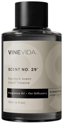 VINEVIDA [4 Fl Oz] Cuban Tobacco Fragrance Oil for Cold Air Diffusers, Essential Oils for Diffuser Oil Refill & Air Freshener Room Spray