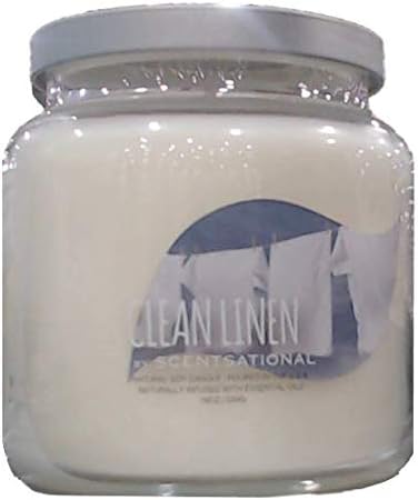 Scentsational Soaps & Candles Inc. Clean Linen Natural Soy Candle with Lid 19 Oz - Pack of 1