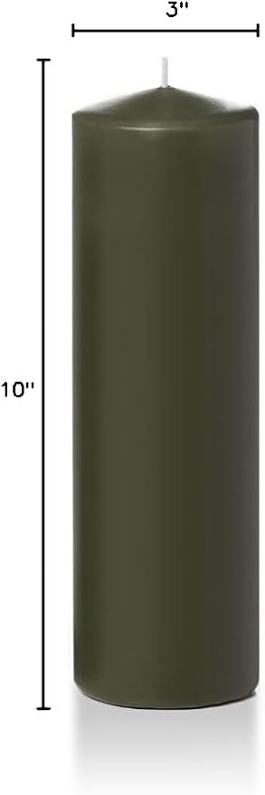 yummi 3" x 10" Olive Round Pillar Candles - 3 per Pack