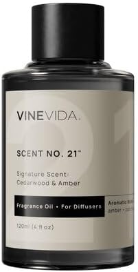 VINEVIDA [4 Fl Oz] Cedarwood & Amber Fragrance Oil for Cold Air Diffusers, Fall Essential Oils for Diffuser Oil Refill & Air Freshener Room Spray