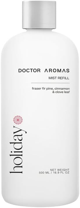 Doctor Aromas Oil Diffuser Essential Oil Blend Refill – Premium Aromatherapy & Home Fragrance, Scent of Fraser Fir Pine, Cinnamon & Clove Leaf, 16 fl oz (500 ml) (Holiday)