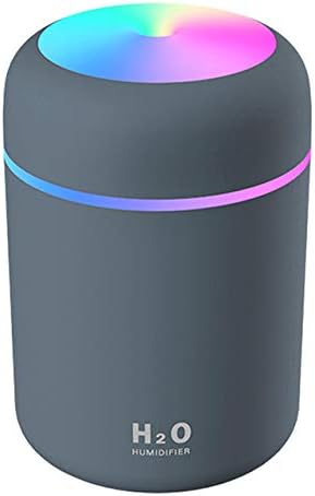 2 in 1 USB Electric Aromatherapy Oil Diffuser Ultrasonic Air Humidifier Mist Maker with Colorful Light for Home Office and Car (Grey)
