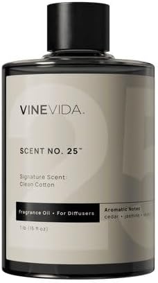VINEVIDA [16 Fl Oz] Clean Cotton Fragrance Oil for Cold Air Diffusers, Essential Oils for Diffuser Oil Refill & Air Freshener Room Spray