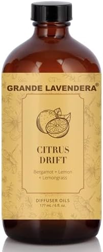 Grande Lavendera® Citrus Drift Fragrance Oil Blend, Luxury Hotel Inspired Aromatherapy Scent Diffuser Oil, Bolder Fragrance with Bergamot, Lemon & Lemongrass, USA Made, 6 fl oz / 177 mL