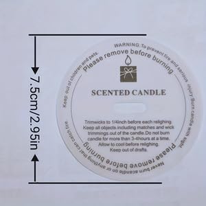 YiJiaXiang Round Scented Candle Warning Safety Stickers, Clear Labels with Candle Care Instructions, Please Remove Before Burning (100, Diameter 7.5cm)