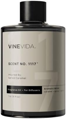 VINEVIDA [16 Fl Oz] Scent NO. 1117 Fragrance Oil for Cold Air Diffusers, Aromatic Notes of Caramel Spice, Salt, Sugar, Rum & Vanilla Essential Oils for Diffuser Oil Refill & Air Freshener Spray