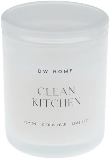 DW Home Clean Kitchen Scented Candles, 9 oz Single Wick Medium Jar, Up to 33 Hour Burn Time, Strong Long Lasting Fresh Citrus Fragrance, Perfect for Kitchens & Housewarming Gifts
