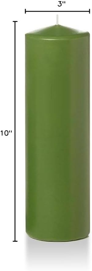 yummi 3" x 10" Green Tea Round Pillar Candles - 3 per Pack