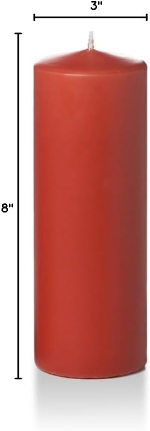 yummi 3" x 8" Brick Round Pillar Candles - 3 per Pack