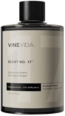 VINEVIDA [16 Fl Oz] Cannabis Flower Fragrance Oil for Cold Air Diffusers, Essential Oils for Diffuser Oil Refill & Air Freshener Room Spray