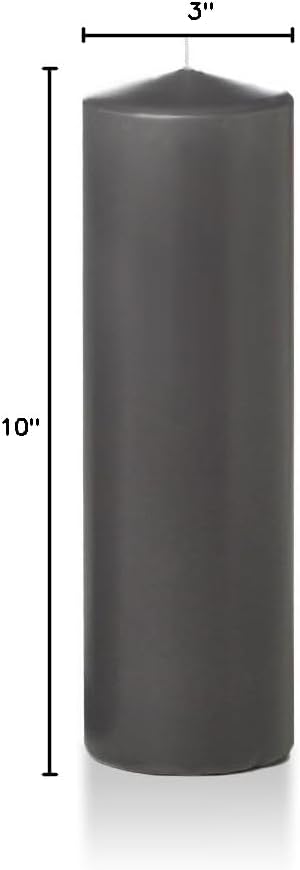 yummi 3" x 10" Gray Round Pillar Candles - 3 per Pack