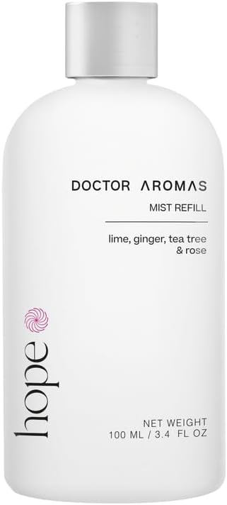 Doctor Aromas Oil Diffuser Essential Oil Blend Refill – Premium Aromatherapy & Home Fragrance, Scent of Lime, Ginger, Tea Tree & Rose, 3.4 fl oz (100 ml) (Hope)