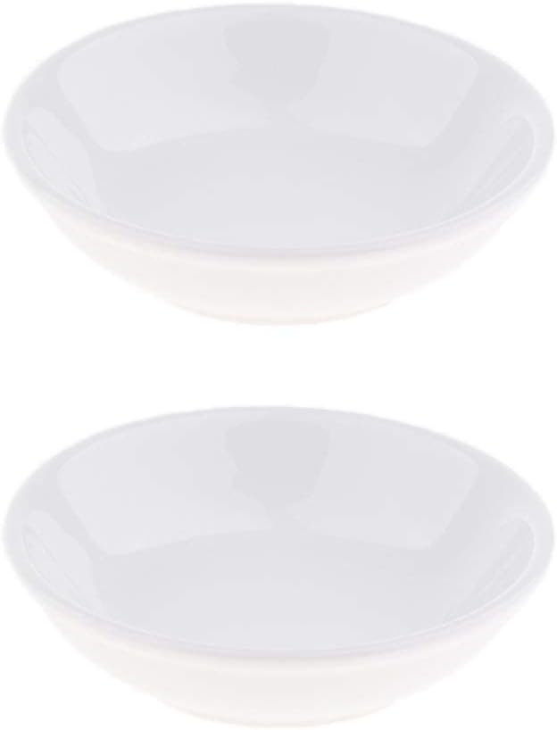 2 Pcs 3.8 Inch Round Replacement Ceramic Dish for Electric Burner Warmer,Lamp Wax Tart Oil Warmer Round