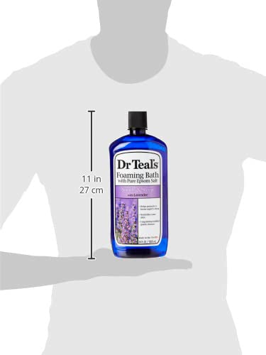 Dr Teal’s Foaming Bath with Pure Epsom Salt, Soothe & Sleep with Lavender, 34 Ounces (Packaging May Vary)