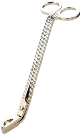 Candle Wick Trimmer,Stainless Steel Wick Clipper with Built-in Debris Tray Gold Scissor Cutter for Cleaner Burn Prevents Soot Easy Candle Care Accessory