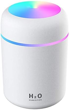 2 in 1 USB Electric Aromatherapy Oil Diffuser Ultrasonic Air Humidifier Mist Maker with Colorful Light for Home Office and Car (White)