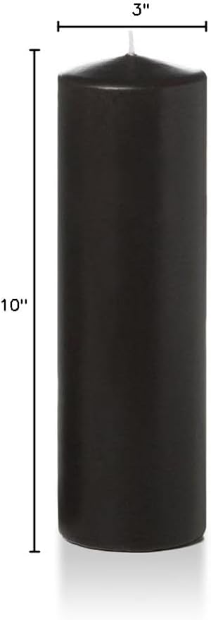yummi 3" x 10" Black Round Pillar Candles - 3 per Pack