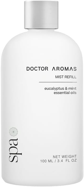 Doctor Aromas Oil Diffuser Essential Oil Blend Refill – Premium Aromatherapy & Home Fragrance, Scent of Eucalyptus & Mint Leaves, 3.4 fl oz (100 ml) (Spa)
