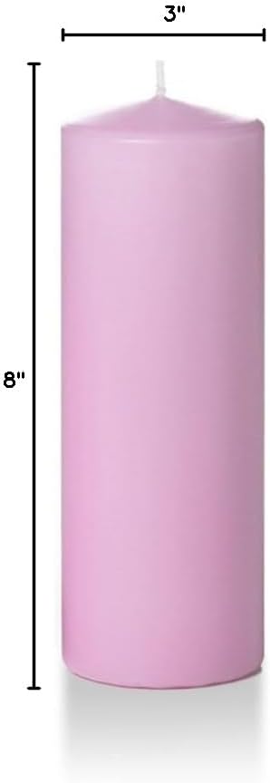 yummi 3" x 8" Violet Round Pillar Candles - 3 per Pack