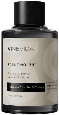 VINEVIDA Genuine Leather Fragrance Oil for Cold Air Diffusers, Essential Oils for Diffuser Oil Refill & Air Freshener Room Spray - 4 Fl Oz